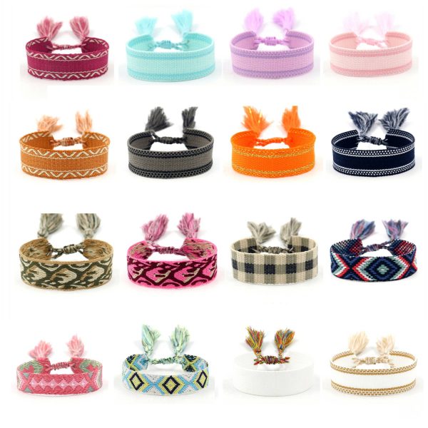 Hand woven embroidered ribbon bracelet - Image 5