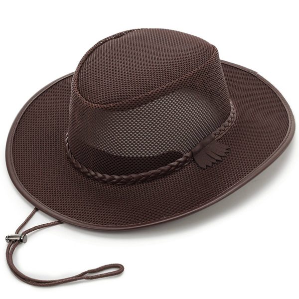 Polyester Breathable denim along sunscreen men's hat - Image 4