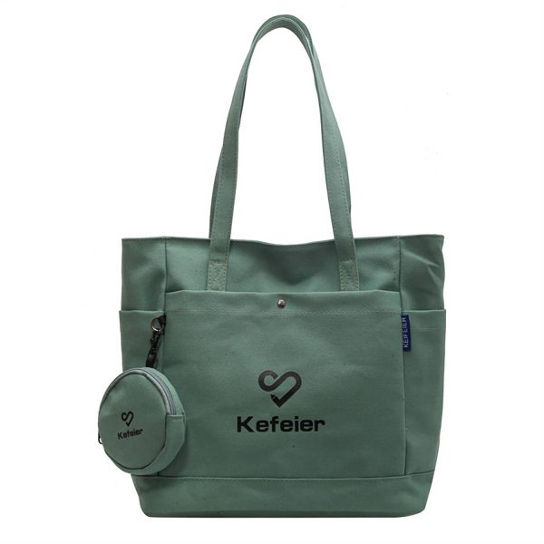 Spacious Canvas Commuter Bag w/ Coin Purse - Image 2