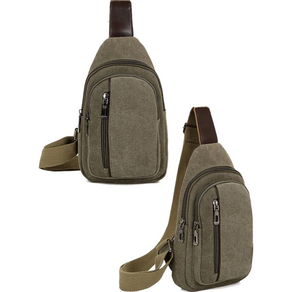 Crossbody Canvas Sling Bag Backpack with Adjustable Strap - Image 4