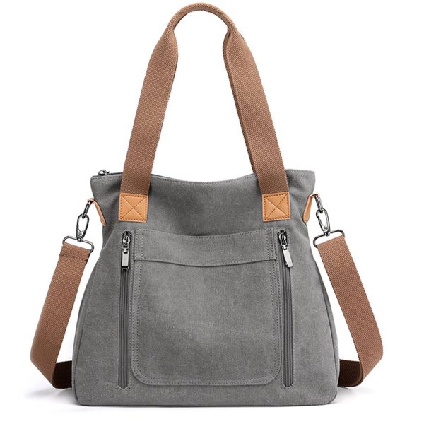 Canvas Multi-pocket Tote Bag - Image 2