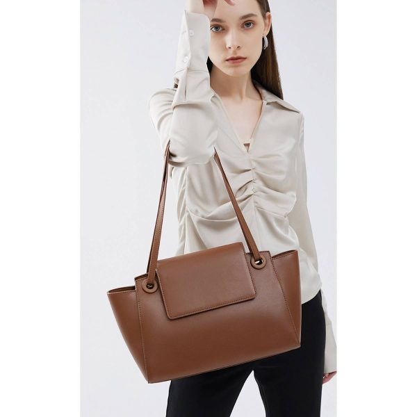 Genuine Leather large-capacity shoulder tote bag - Image 4