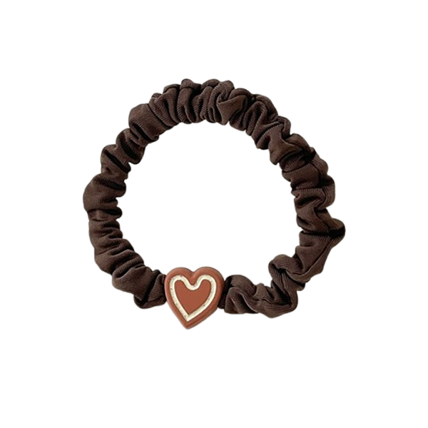 Women'S High Elastic Durable Heart Hair Tie