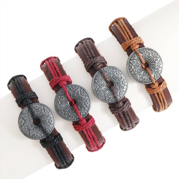 PU Braided alloy vintage bracelet - Image 5