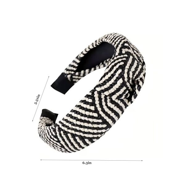 Wide Brim Straw Headband for Women – Elegant Knot Design - Image 5