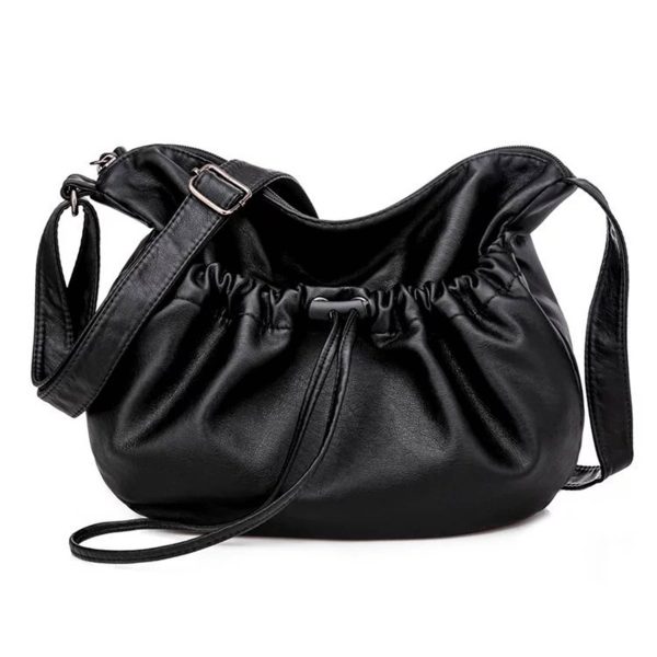 PU Leather Crossbody Drawstring Bags for women