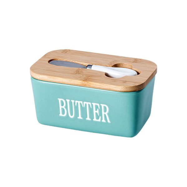 Large Butter Dish with Lid and Knife - Image 3