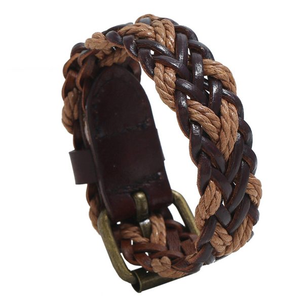 PU Simple personality street photography men's bracelet