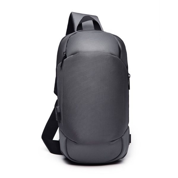 Oxford Sling Waterproof Chest Bag with USB Charging Port