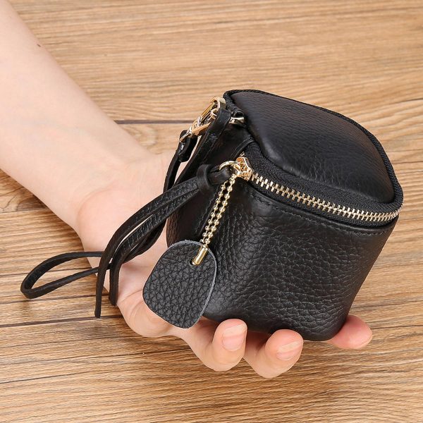 Genuine leather women's mini carrying coin bag