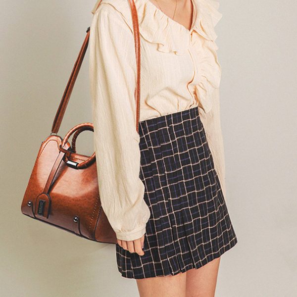 PU woven tote bag handbag for women With a round bracelet - Image 6