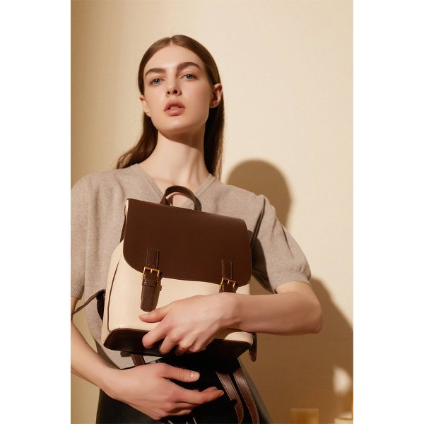 Genuine Leather Large capacity simple backpack for women - Image 3