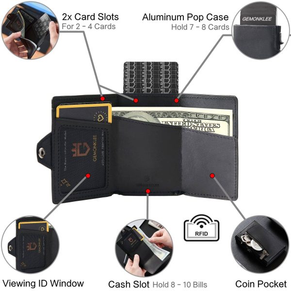 Genuine leather Mens Wallet Tag Anti-theft Card Case - Image 3
