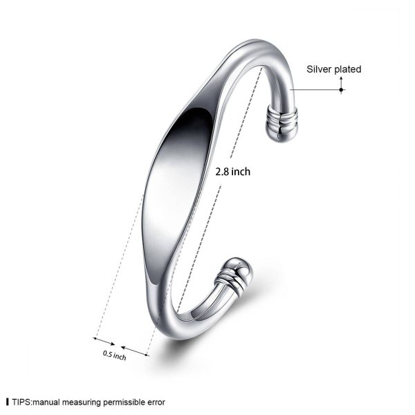 Flat C-shaped bracelets for women - Image 2