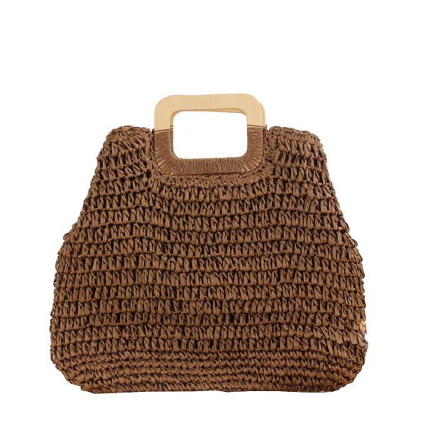 Straw Beach Handbags with Lining Pockets for Women - Image 3