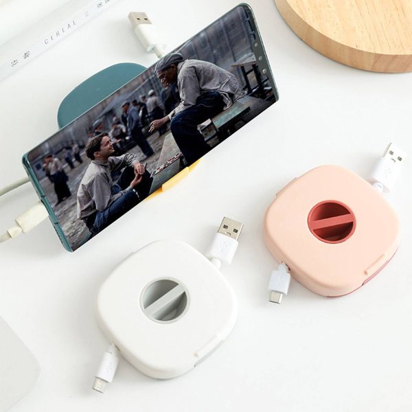 Portable Rotatable Cable Organizer with phone stand