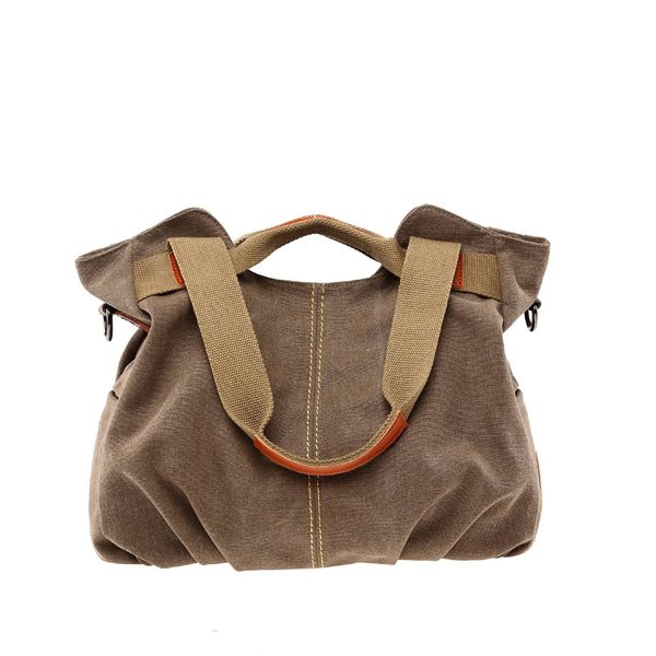 Vintage Shell-Shaped Canvas Shoulder & Tote Bag - Image 3