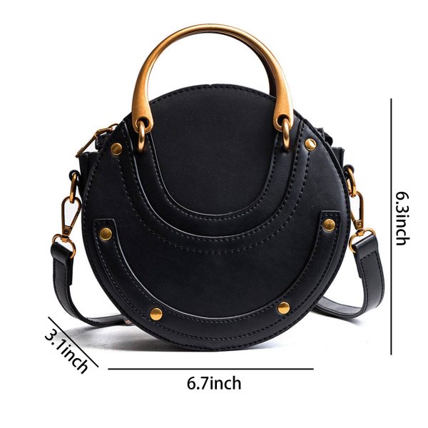 Pu Vintage round Frosted Cross-body bag - Image 4