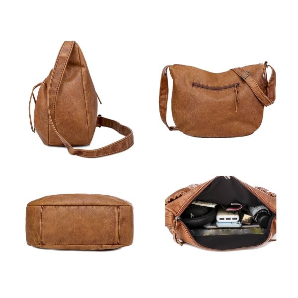 PU Leather Crossbody Drawstring Bags for women - Image 3