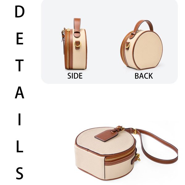 Genuine Leather Round hand-held women's Crossbody bag - Image 7