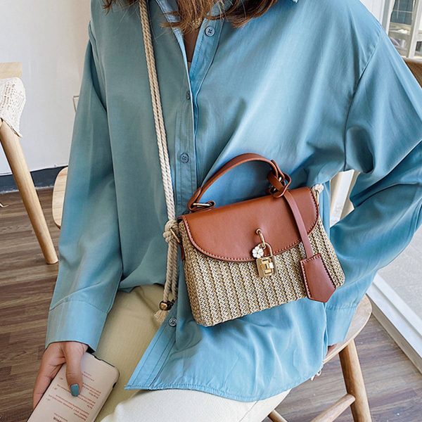 Jute/Burlap Straw Fashion Rattan Shoulder Cross-body bag - Image 5