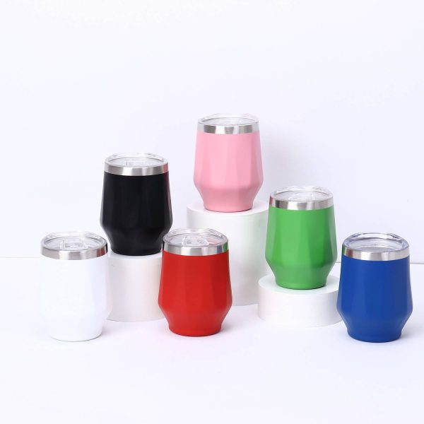 12Oz Stainless Steel Diamond-Pattern Insulated Cup - Image 5