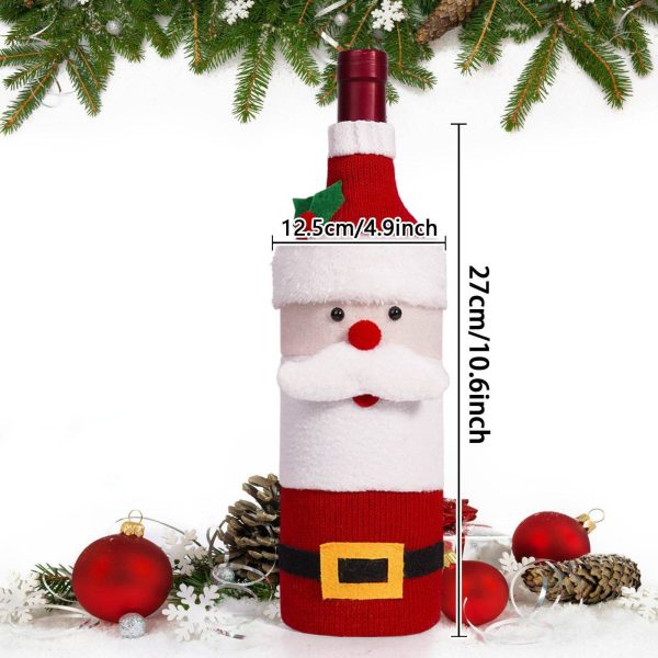 Cute Christmas Sweater Wine Bottle Cover - Image 4