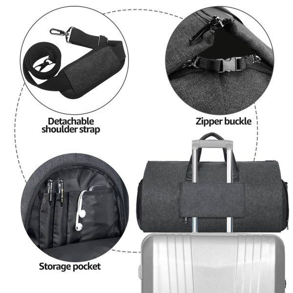 Oxford waterproof Garment Travel Duffel Bag with Shoe Pouch - Image 4