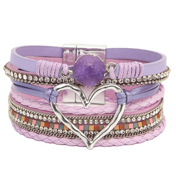 PU Hand-woven bracelet in multi-layered leather - Image 5
