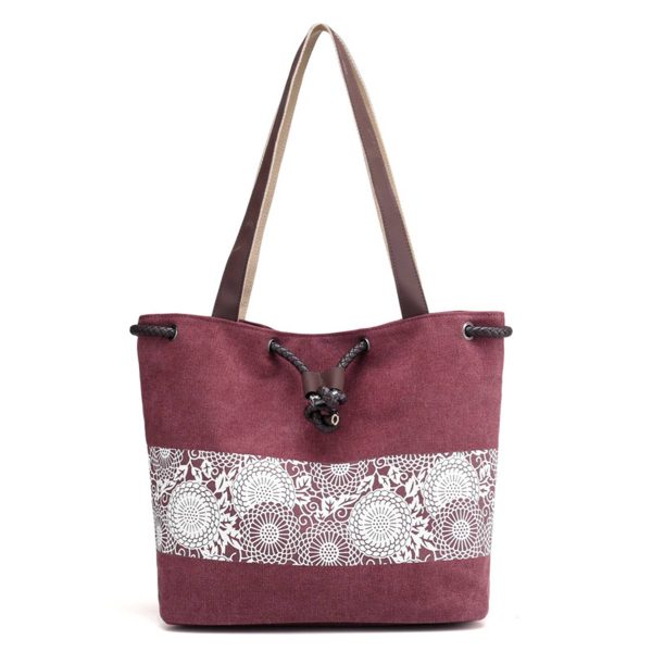 Women Printing Drawstring Canvas Tote Bags - Image 7