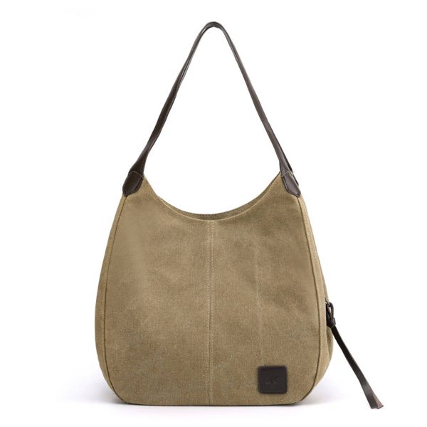 Canvas Women's Multi-pocket Tote Bag - Image 9