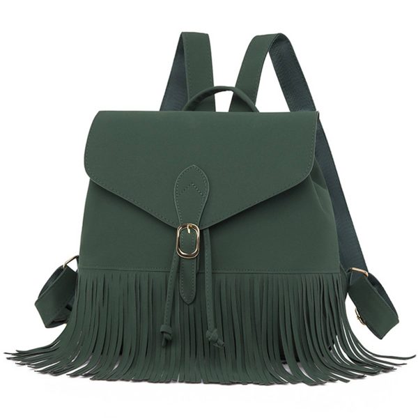 Tassel PU Leather Backpack for Women - Image 2
