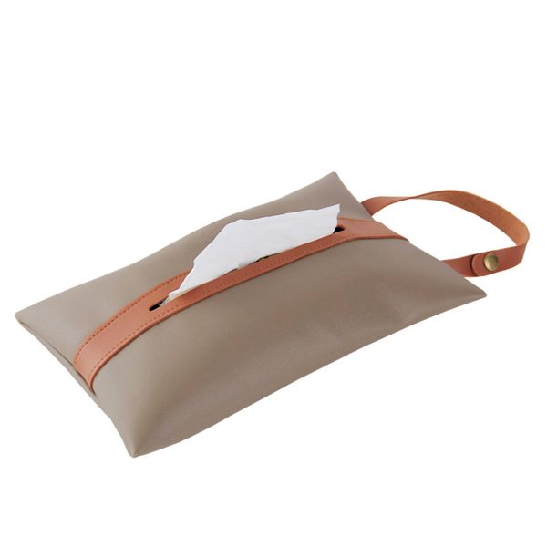 PU Leather Tissues Box with Hanging Strip - Image 3