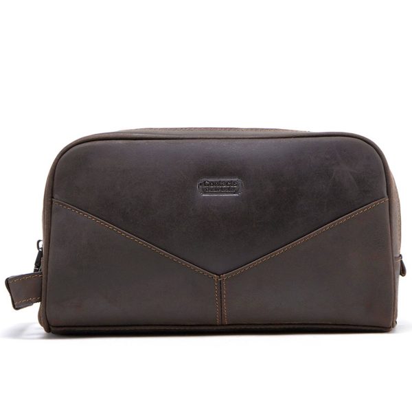 Genuine Leather Wear-resistant Crazy Horse Skin Makeup Bag - Image 3