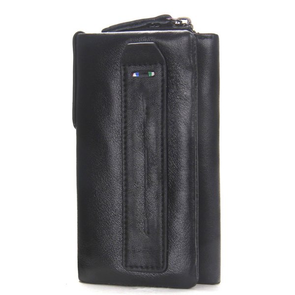 Genuine Leather Key Holder Wallet Men Coffee Black