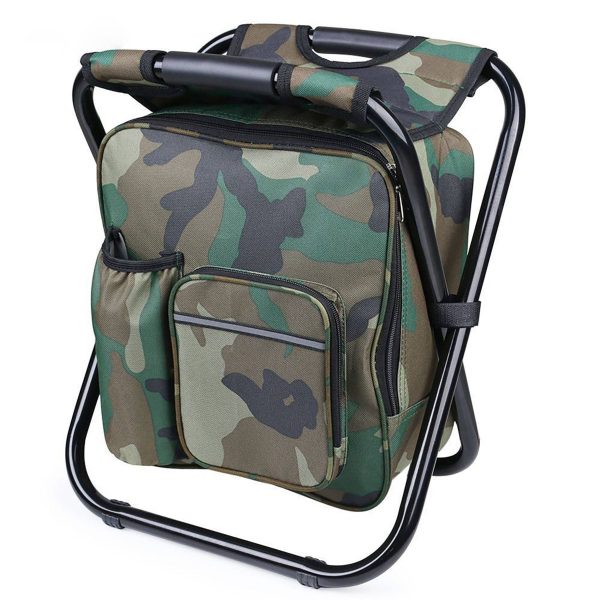 Folding Stools with Portable Backpack Chair Picnic Bag - Image 2