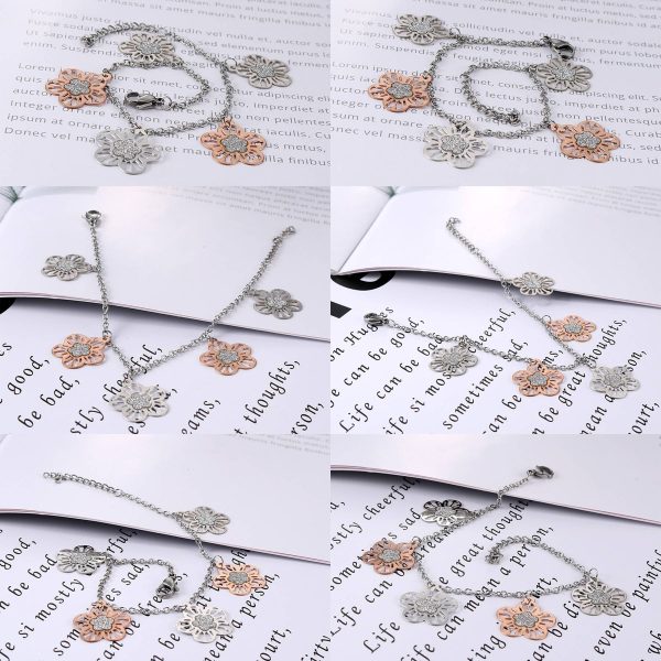 Alloy Fashionable floral openwork bracelet - Image 3