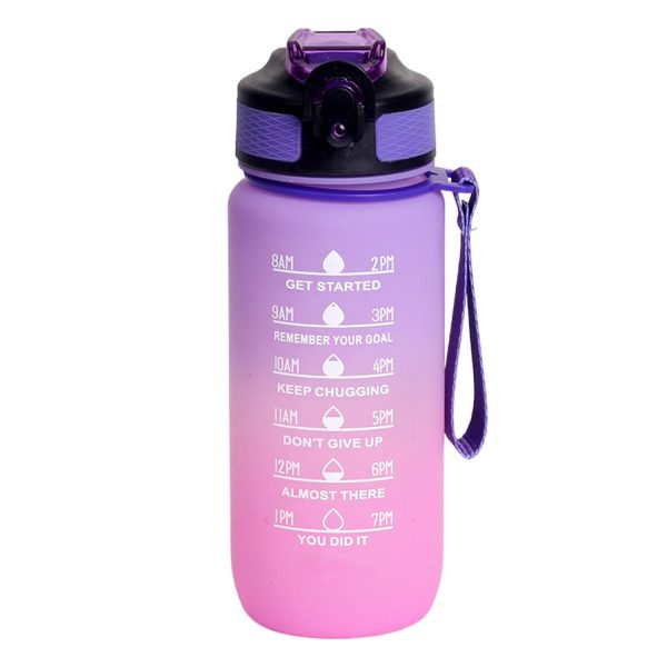 20oz Gradient Plastic Sports Bottle Lockable Straw Lid - Image 6