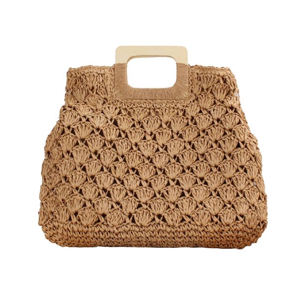 Straw Beach Handbags with Lining Pockets for Women