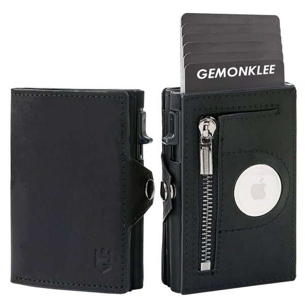 Genuine leather Mens Wallet Tag Anti-theft Card Case - Image 2