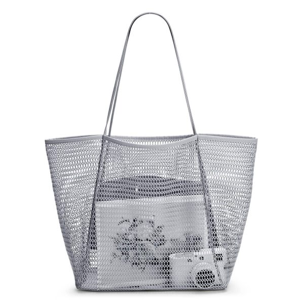 Polyester Casual Beach Mesh Tote Bag - Image 3