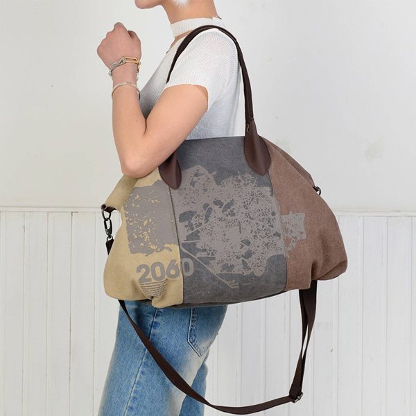 Canvas Shoulder Handbag Tote Shopper Bag For Women - Image 4