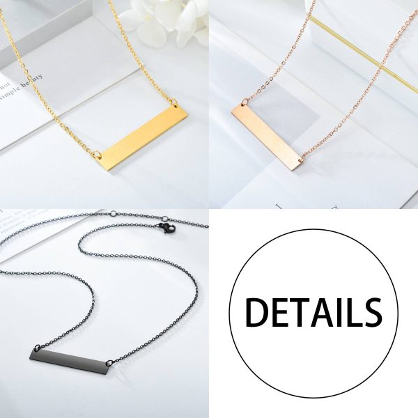 Steel Stainless Bar Necklace - Image 5
