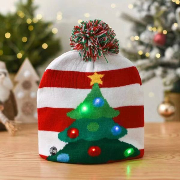 Christmas Hat Beanie with LED Light - Image 2