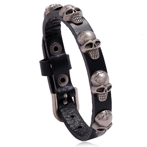 PU Punk skull personality bracelet - Image 4