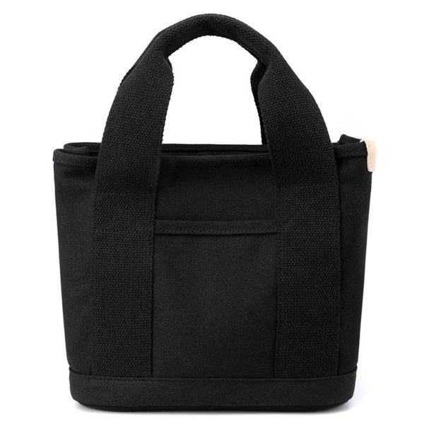 Canvas Small Tote Bag Handbag with Zipper - Image 4