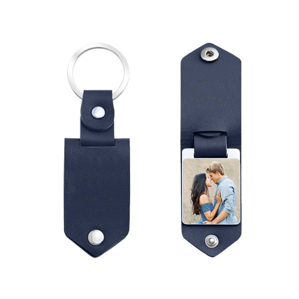 Customizable Compact Aluminium PU Leather Keychain
