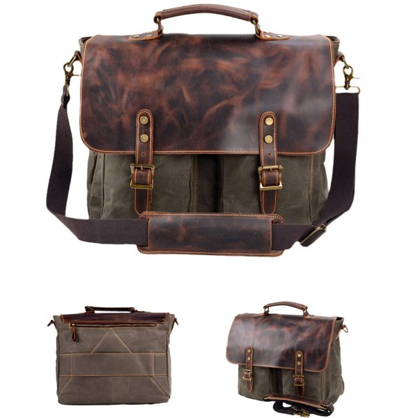 Genuine Leather multicolor Messenger Bag - Image 5
