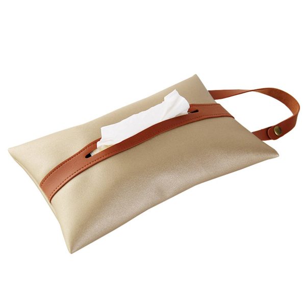 PU Leather Tissues Box with Hanging Strip - Image 2