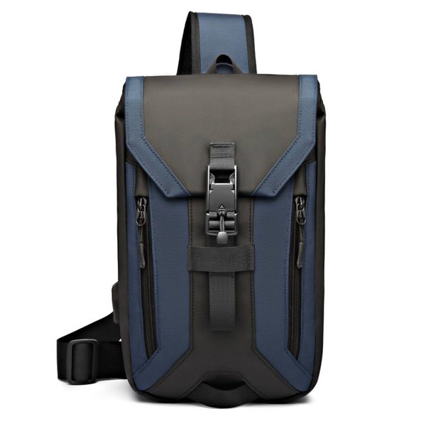 Oxford Waterproof Crossbody Sling Bag With USB Charging Port - Image 5